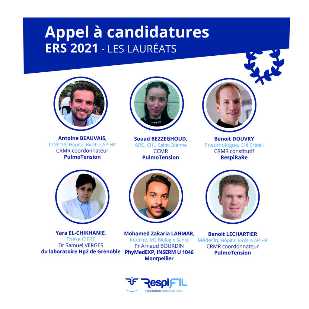 Les lauréats de l’appel à candidatures ERS 2021 sont …